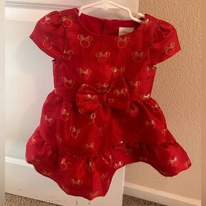 Disney baby red and gold dress with Minnie Mouse